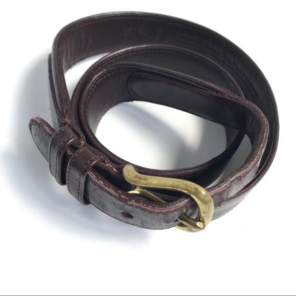 Vintage Coach Men’s 0305 Brown Leather Solid Brass Hardware Belt 38 - Picture 3 of 10